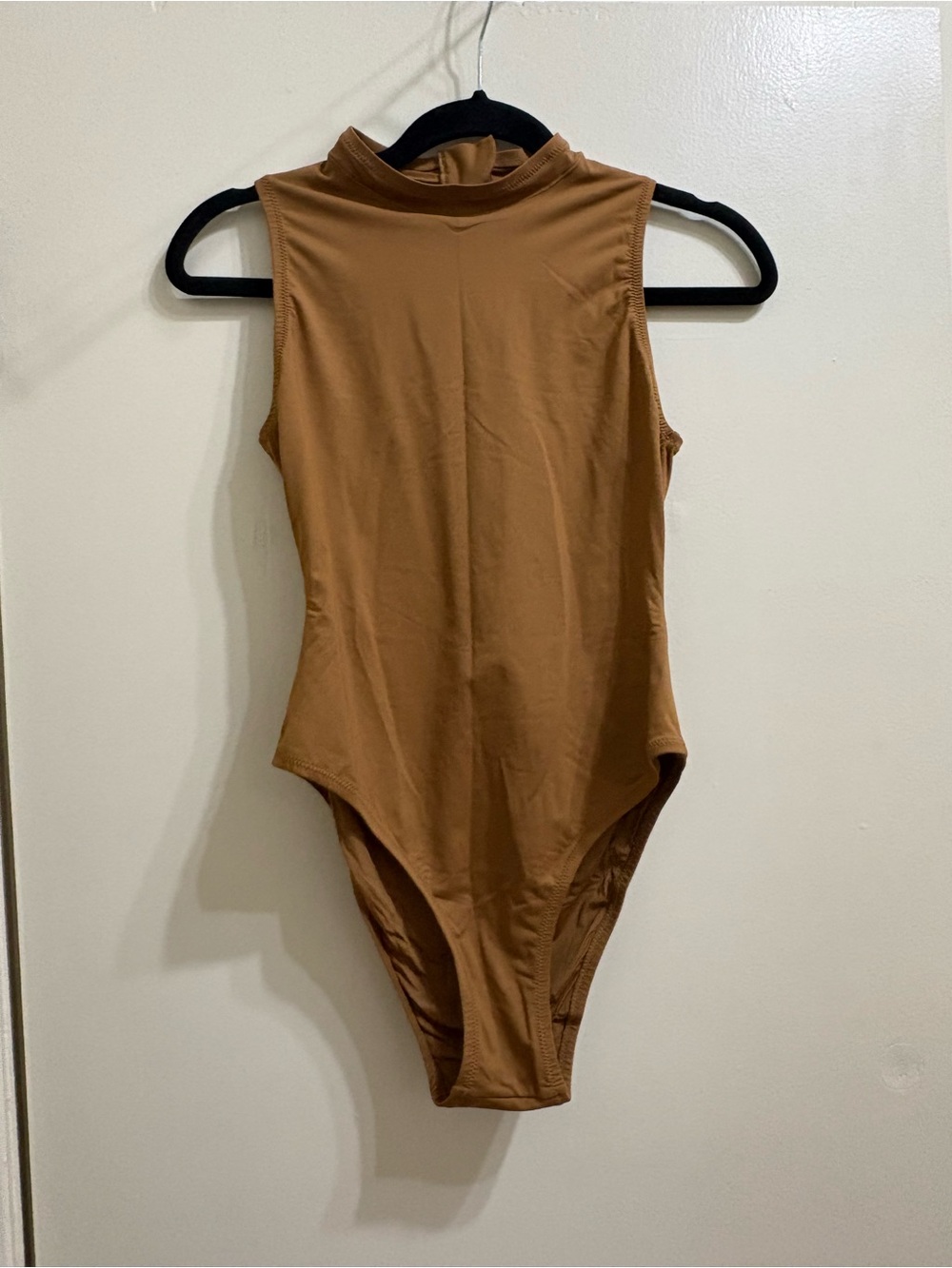 Skims Mock Neck Bodysuit in Brown